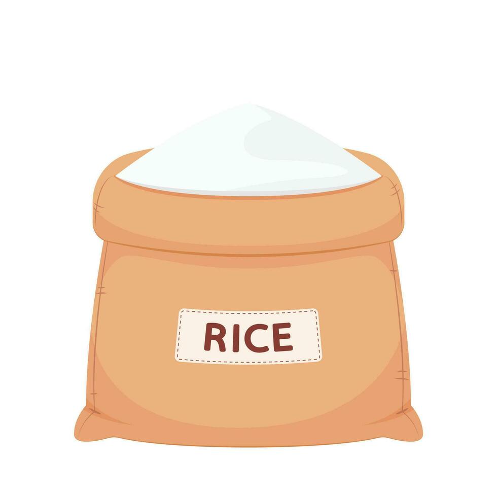 Rice sack cartoon vector. Rice bag. symbol. Logo design. vector