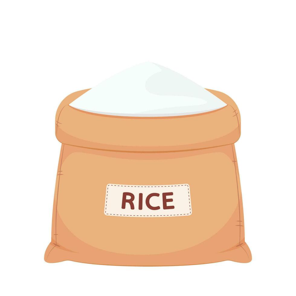 Rice sack cartoon vector. Rice bag. symbol. Logo design. vector