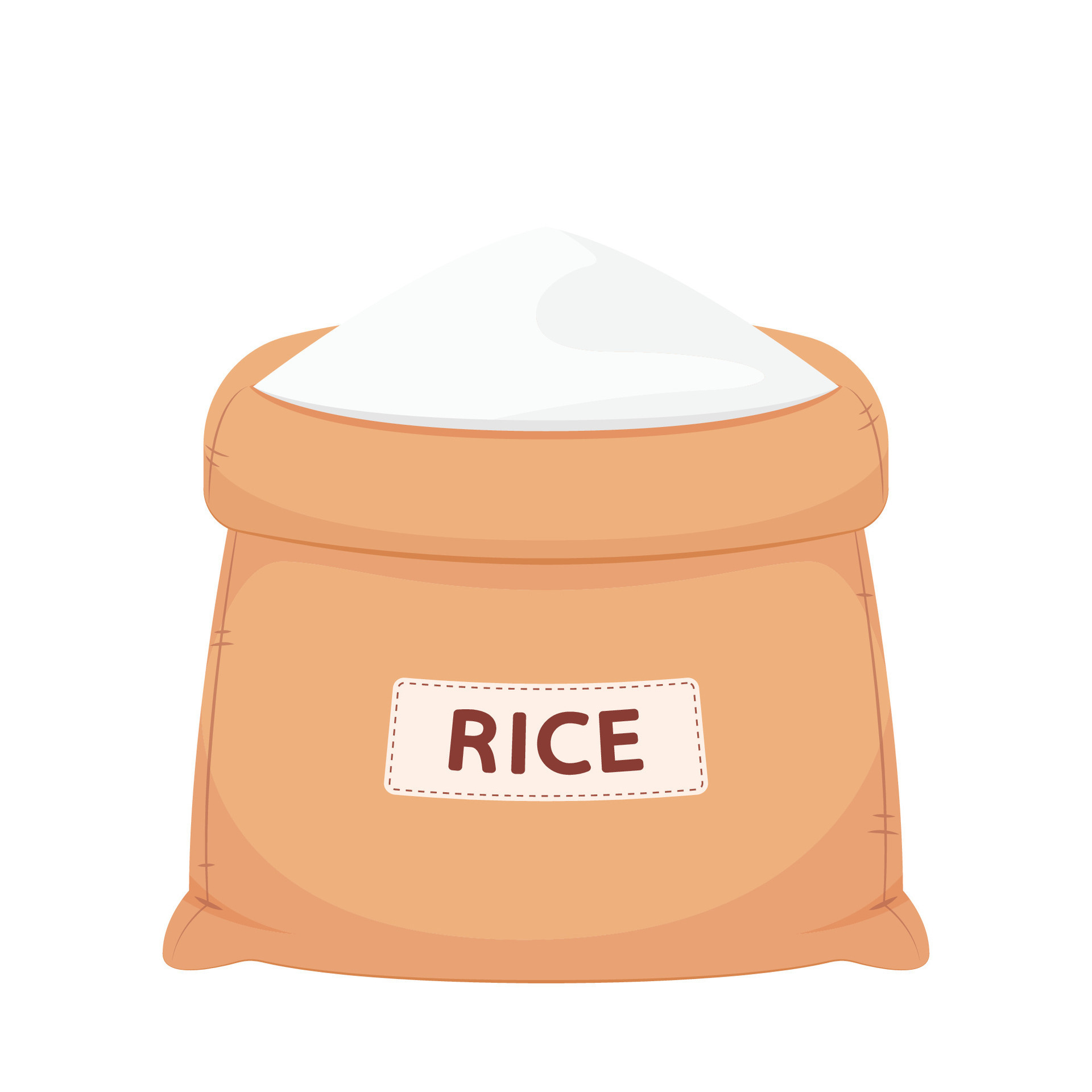 Rice sack cartoon vector. Rice bag. symbol. Logo design. 34204334