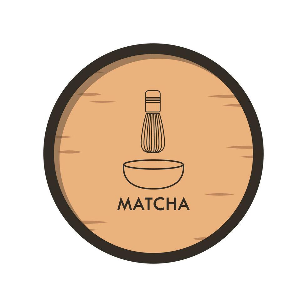 Matcha whisk logo. Matcha logo design. vector