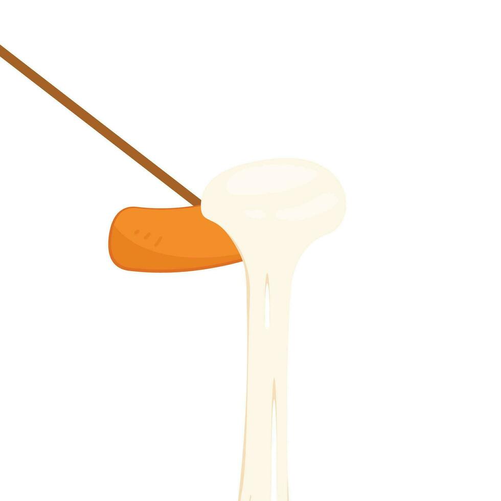 tteokbokki fideos vector, coreano alimento. picante arroz pastel. vector