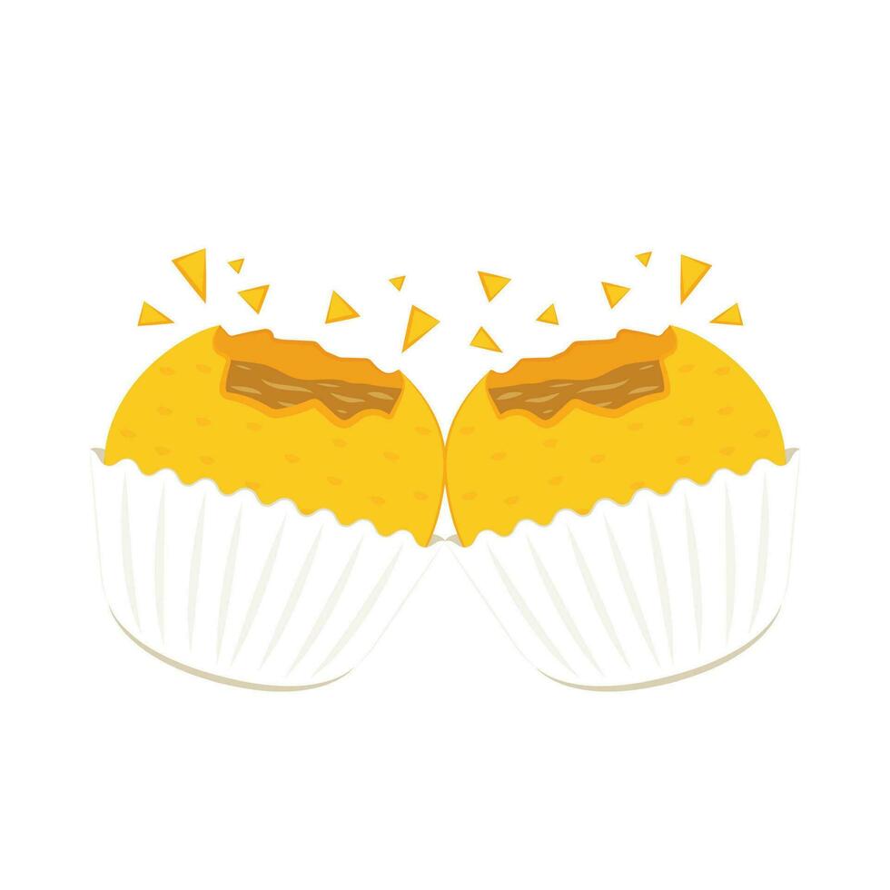Phuchka is indian food. Gol gappe cartoon vector on white background.