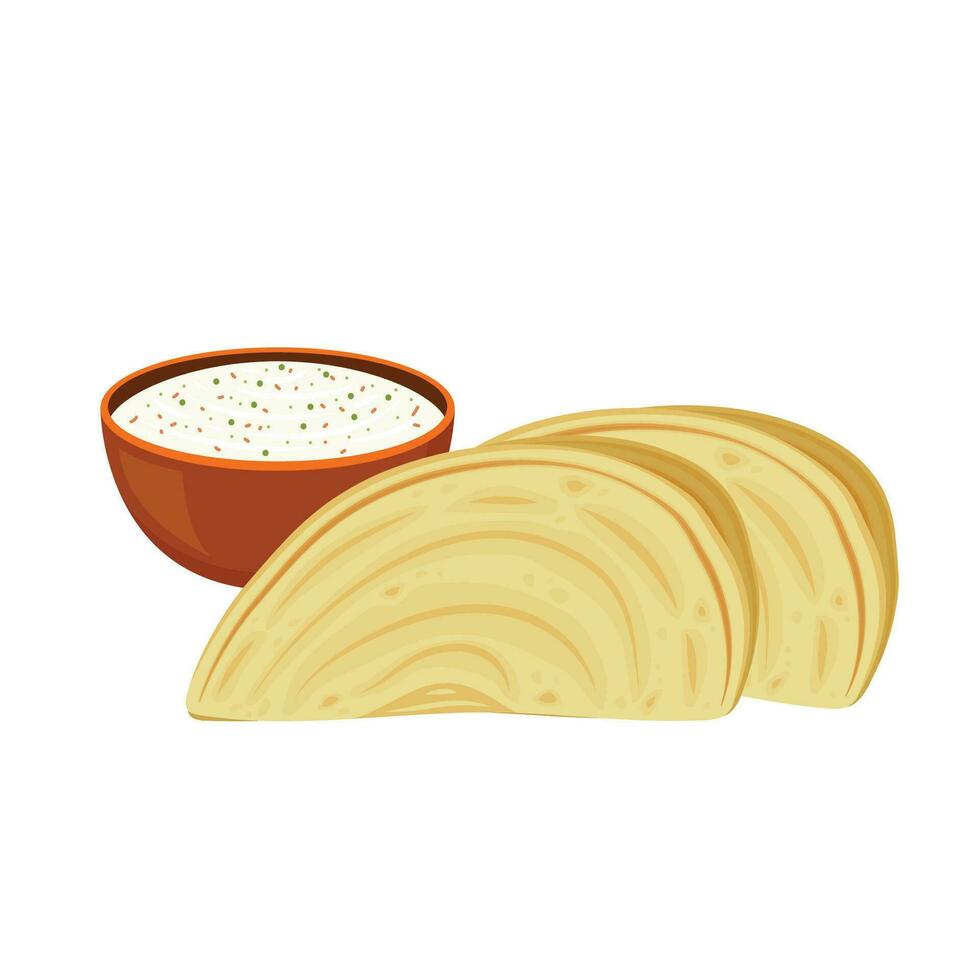 Chapati vector. Chapati on white background. vector