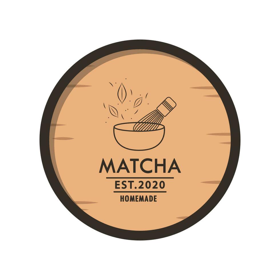 Matcha whisk logo. Matcha logo design. vector