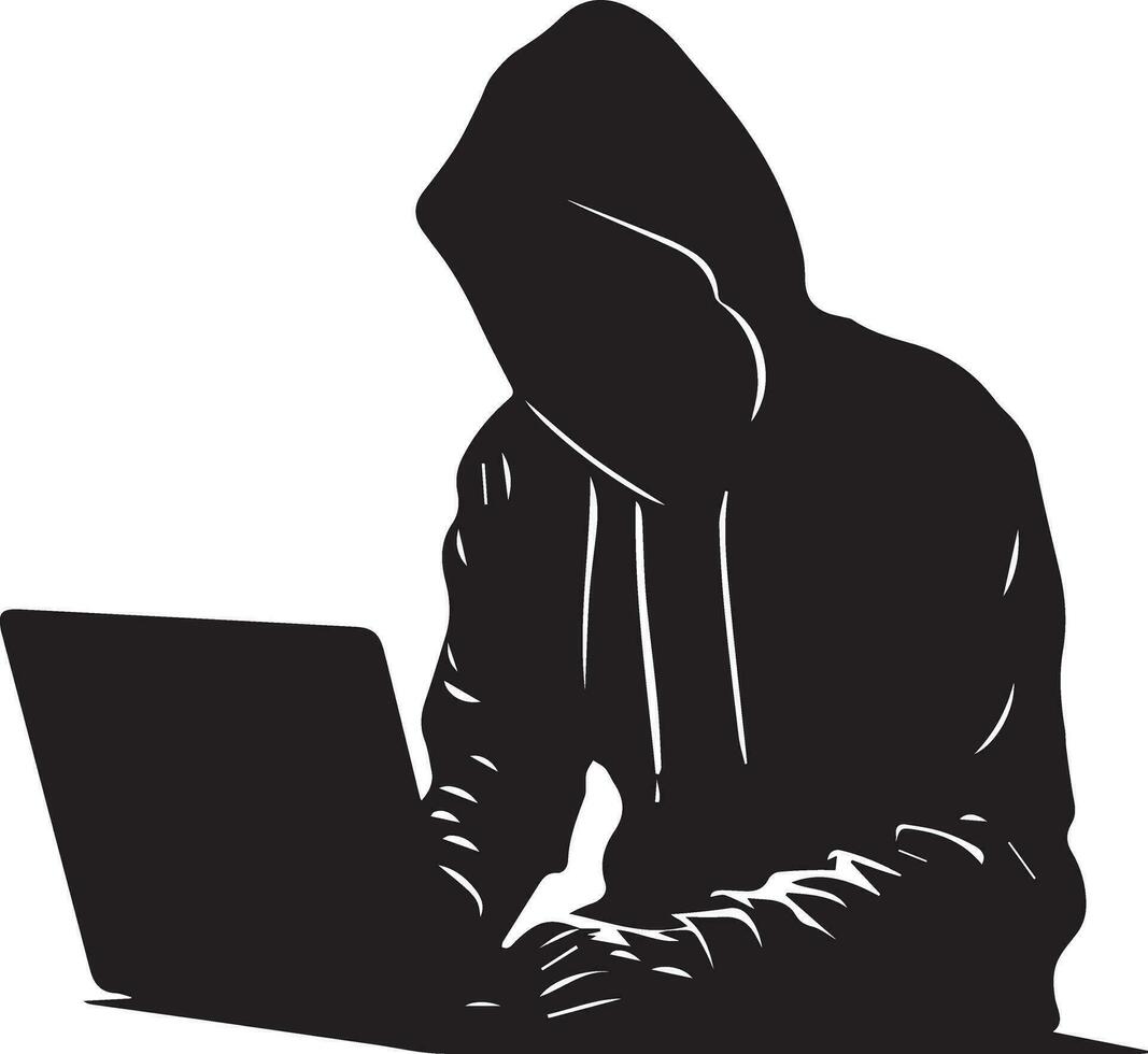 Hacker vector silhouette illustration 4