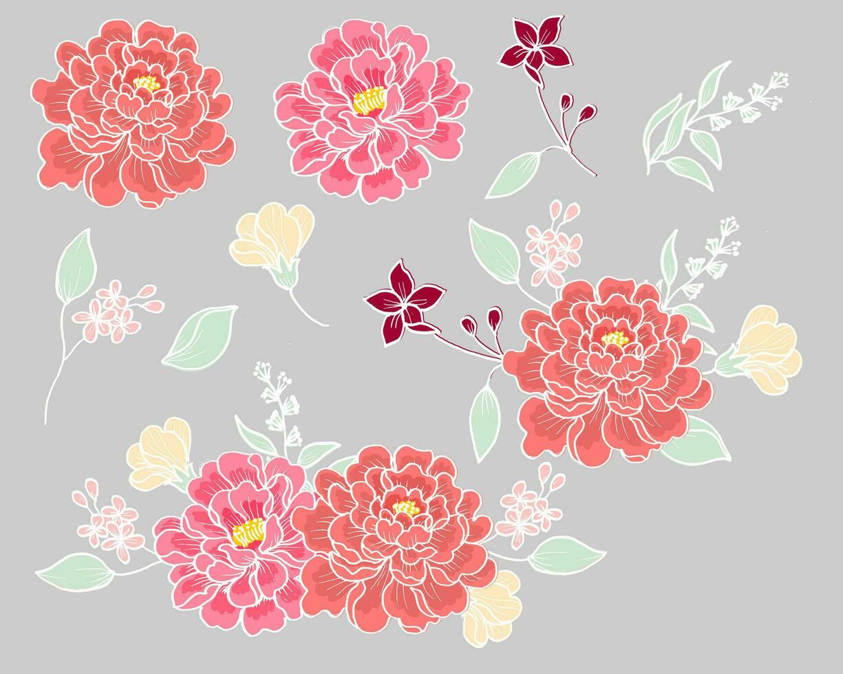 Hand Drawn Bold Rose Flower vector