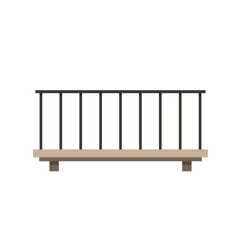 Balcony cartoon vector. Railing vector. Fence vector. vector