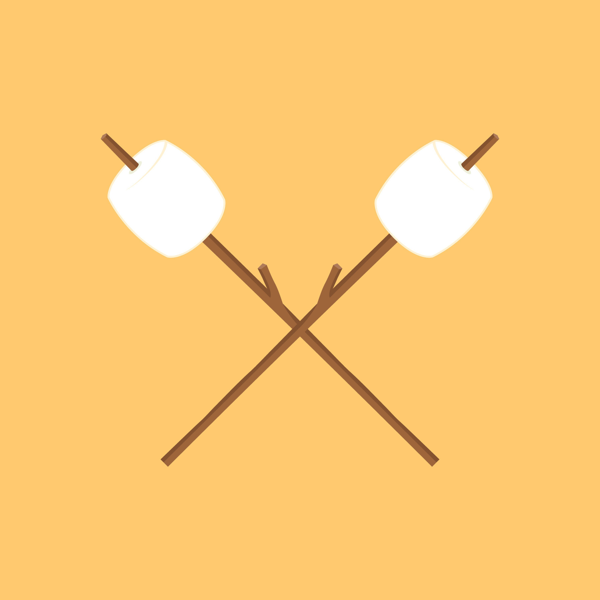 Marshmallow and stick vector. free space for text. Marshmallow stick