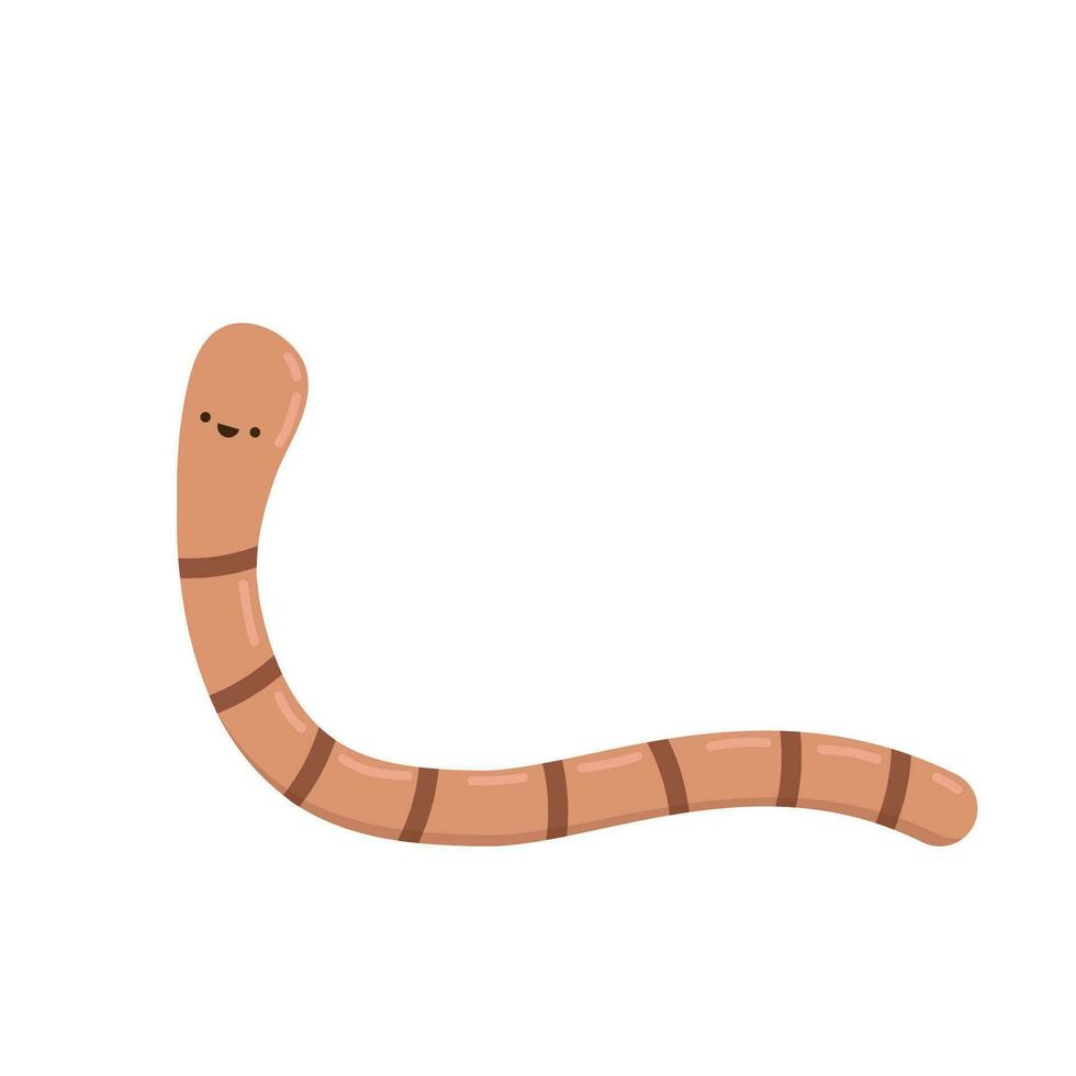 Earthworm cartoon vector. Earthworm on white background. vector