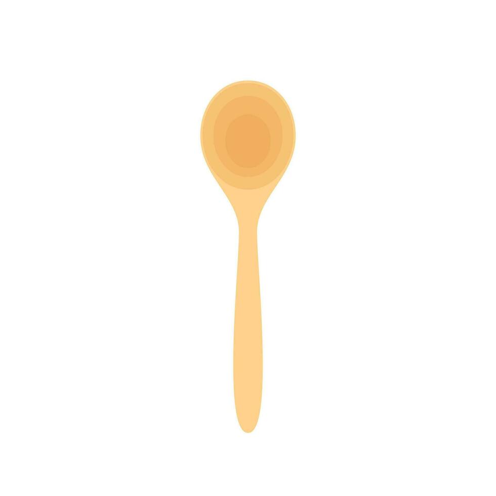 Spoon vector. Wood Spoon on white background. vector