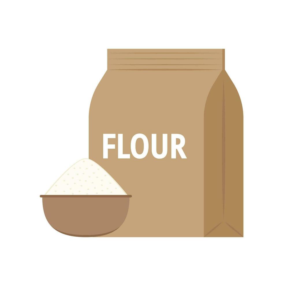 Flour sack cartoon vector. rice bag. symbol. flour vector. vector