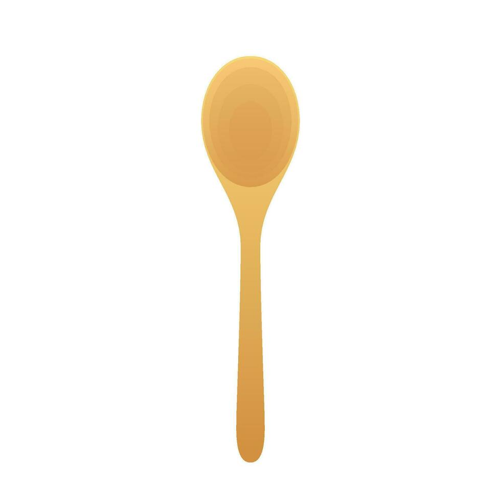 Spoon vector. Wood Spoon on white background. vector