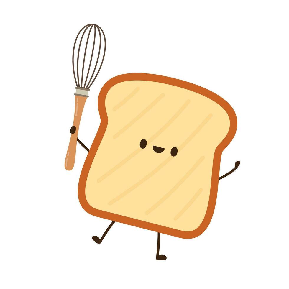 Bread character design. Bread on white background. vector