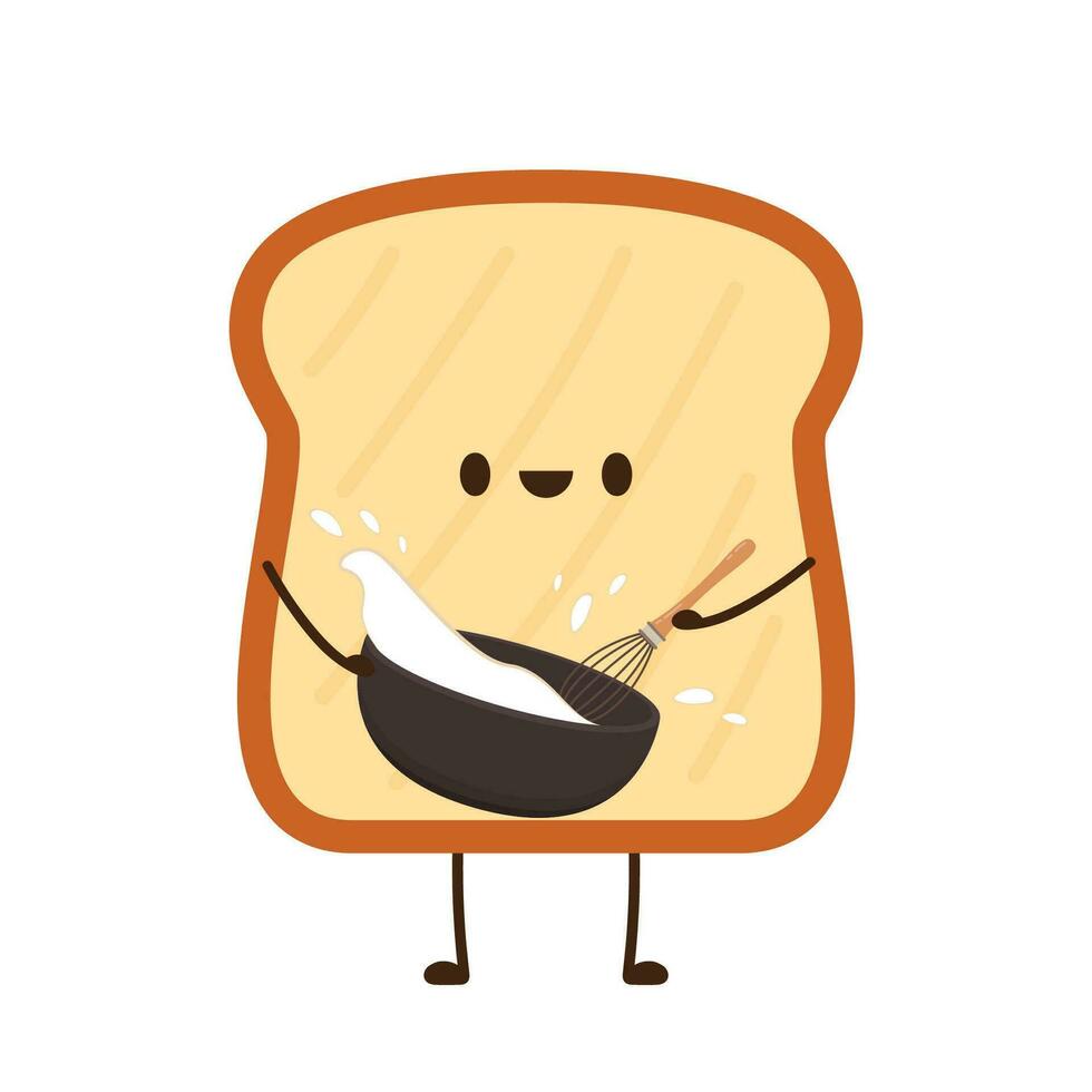 Bread character design. Bread on white background. vector