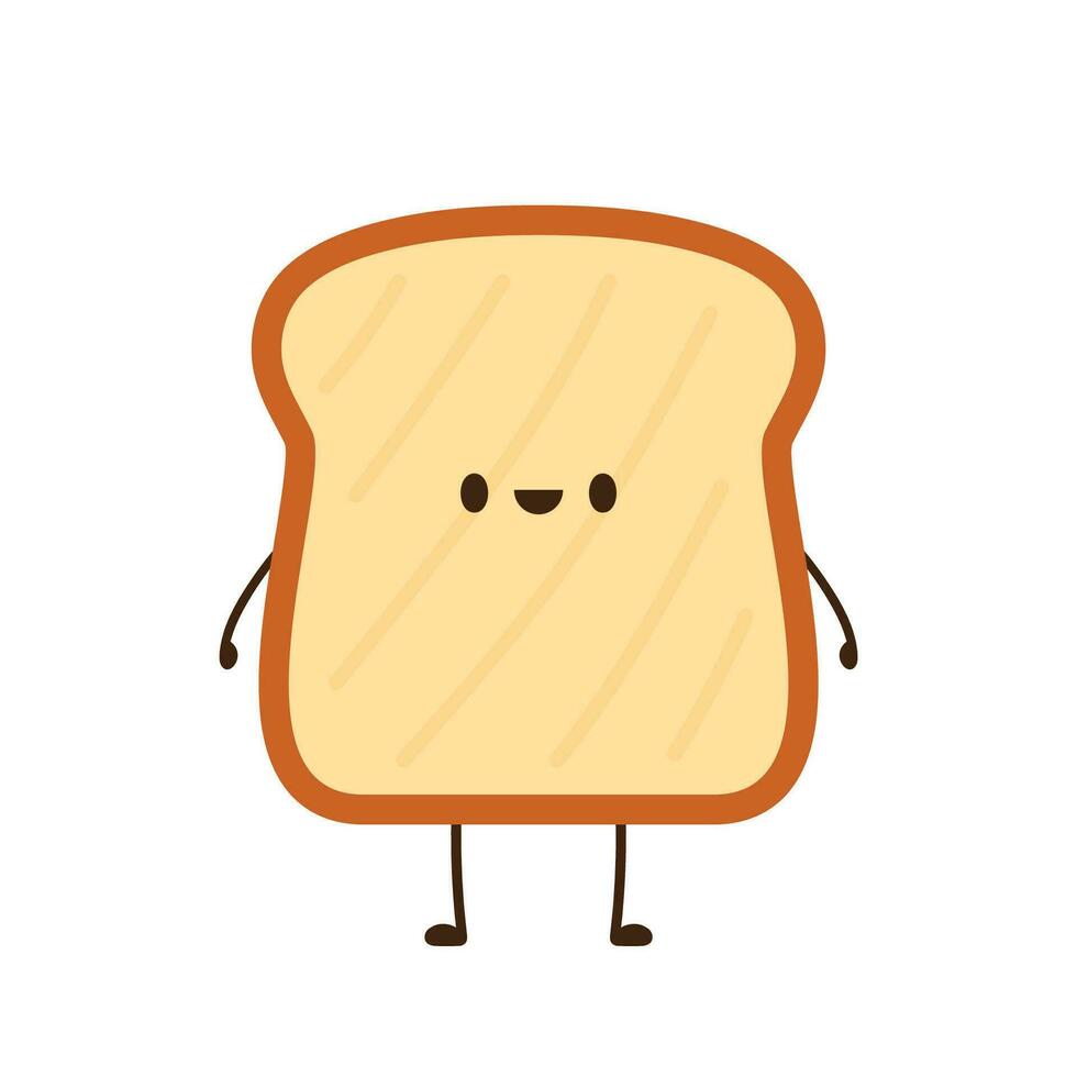 Bread character design. Bread on white background. vector