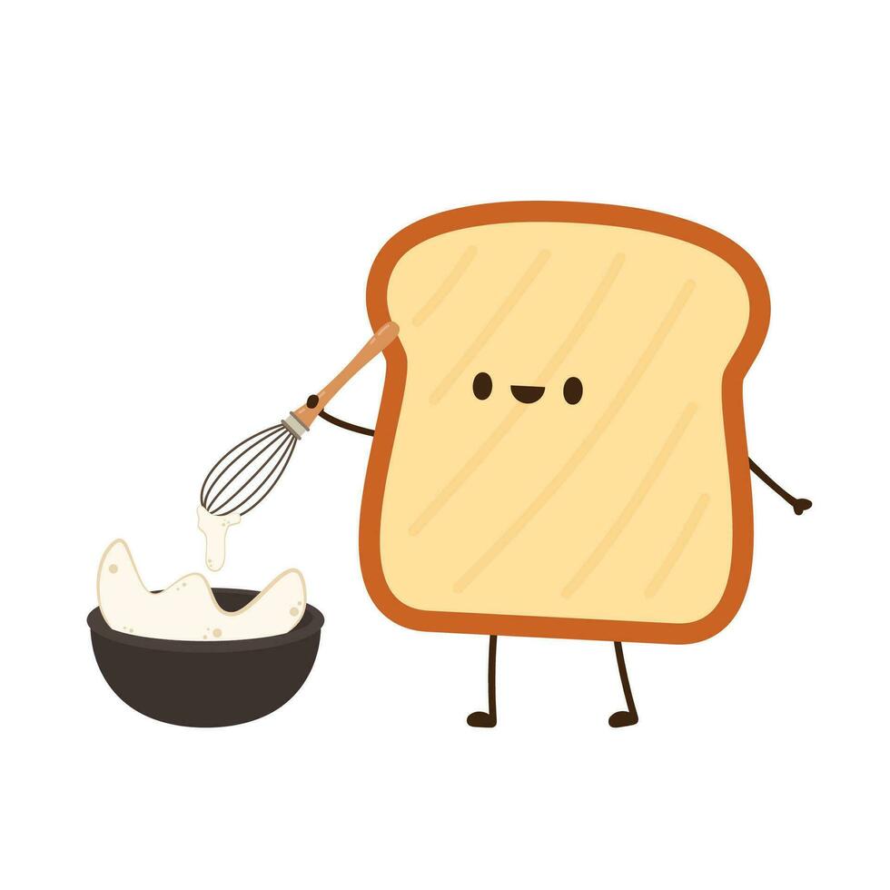 Bread character design. Bread on white background. vector