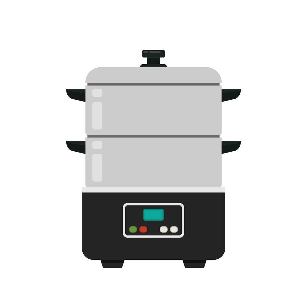 Electric pot vector. Electric pot on white background. vector