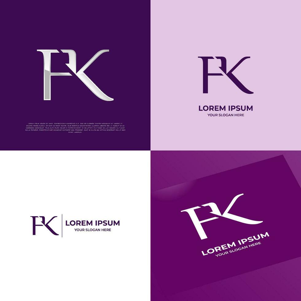 FK Initial Modern Typography Emblem Logo Template for Business vector