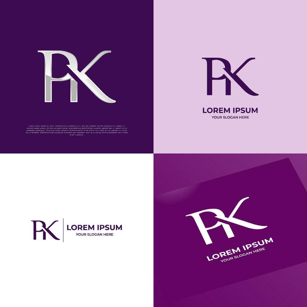 PK Initial Modern Typography Emblem Logo Template for Business vector