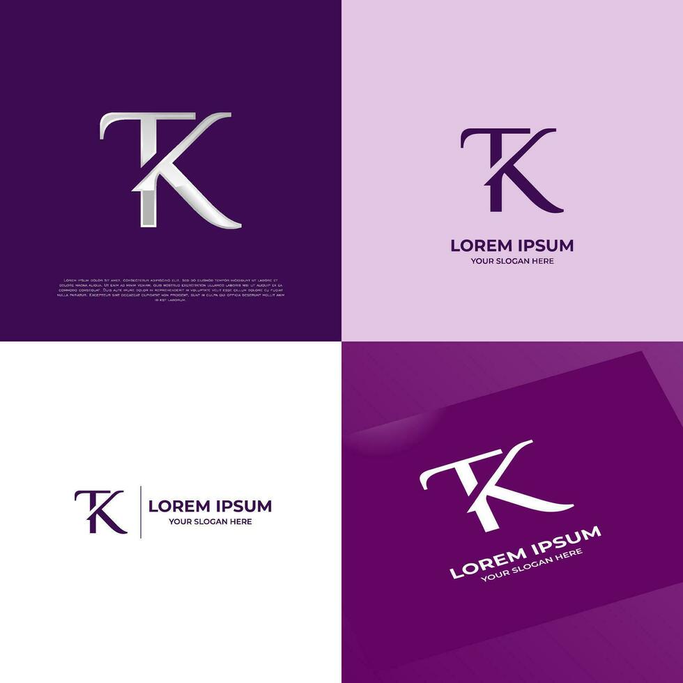 tk inicial moderno tipografía emblema logo modelo para negocio vector
