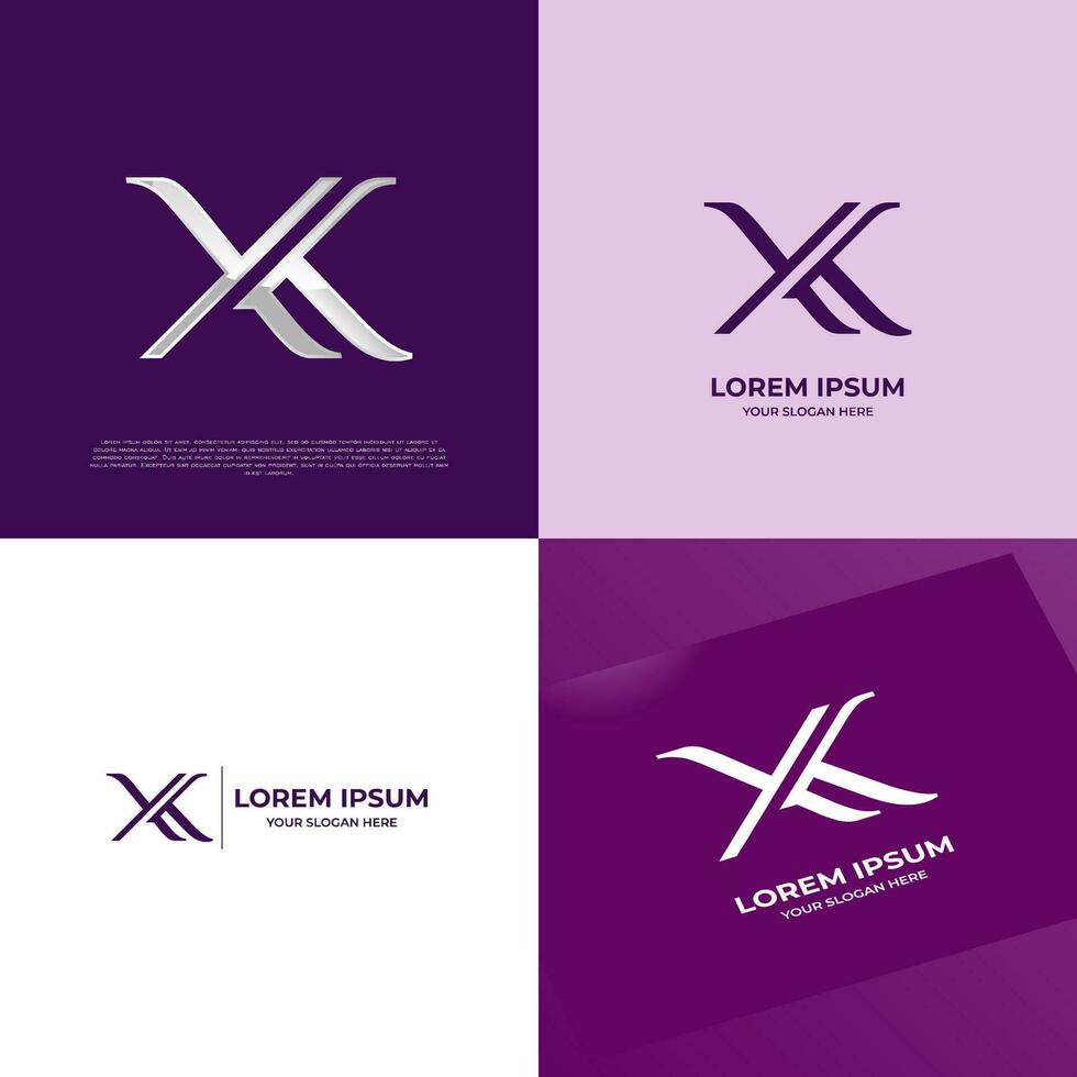 XK Initial Modern Typography Emblem Logo Template for Business vector