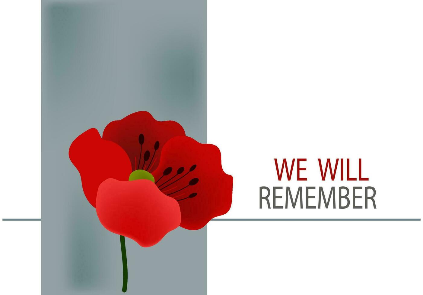 Remembrance Day horizontal cartoon banner. vector