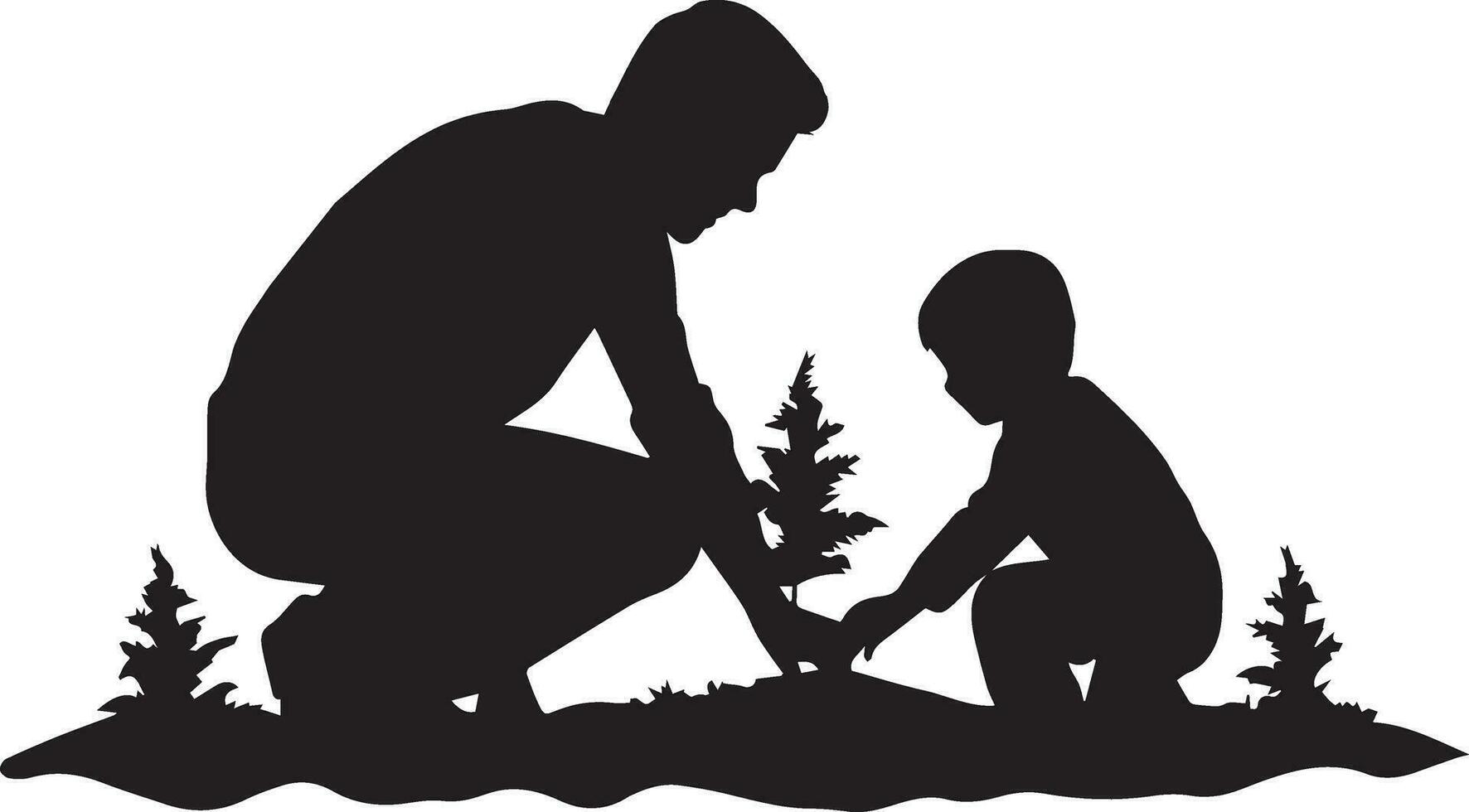 tree plantation vector silhouette 19