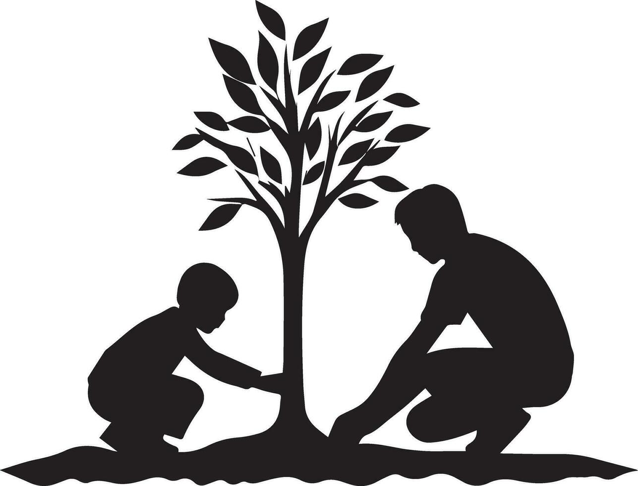 tree plantation vector silhouette 15