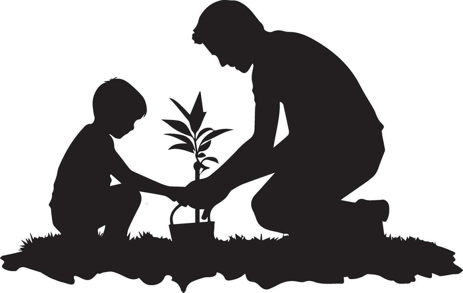 tree plantation vector silhouette 16