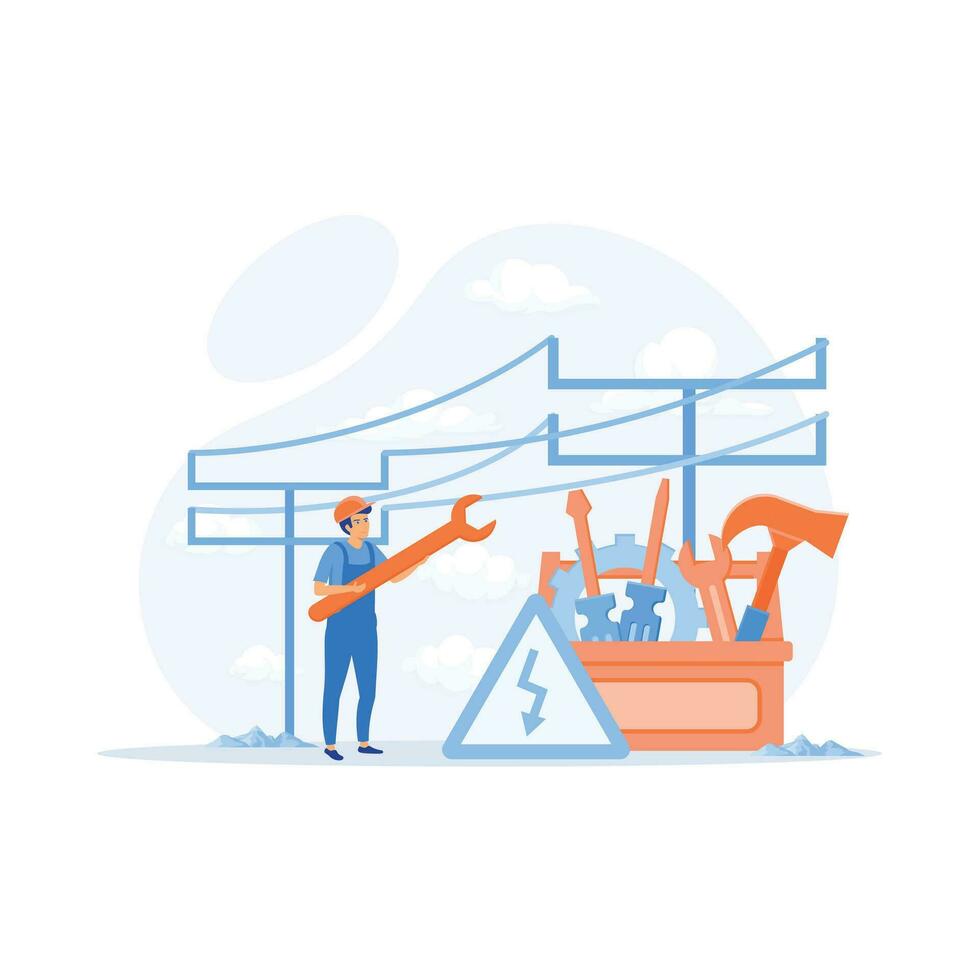 Home maintenance and improvement metaphors. Plumbing services, electrician, apartment painting.flat vector modern illustration