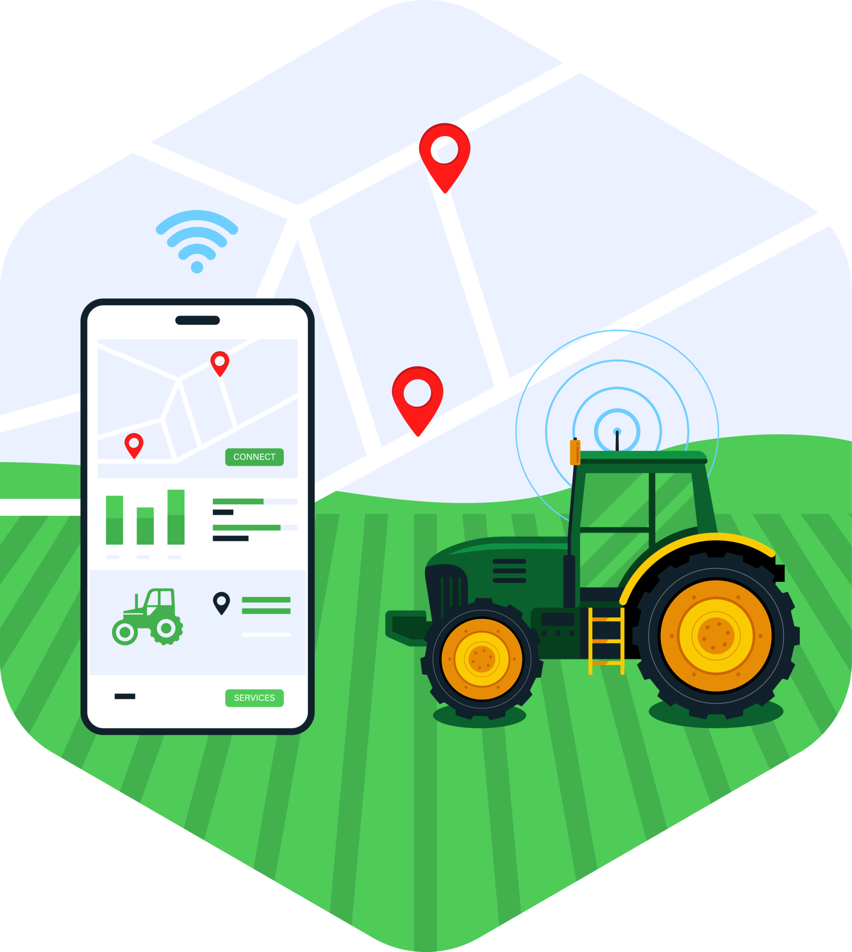 Agricultural Tractor IoT Tracking System 34204833 PNG