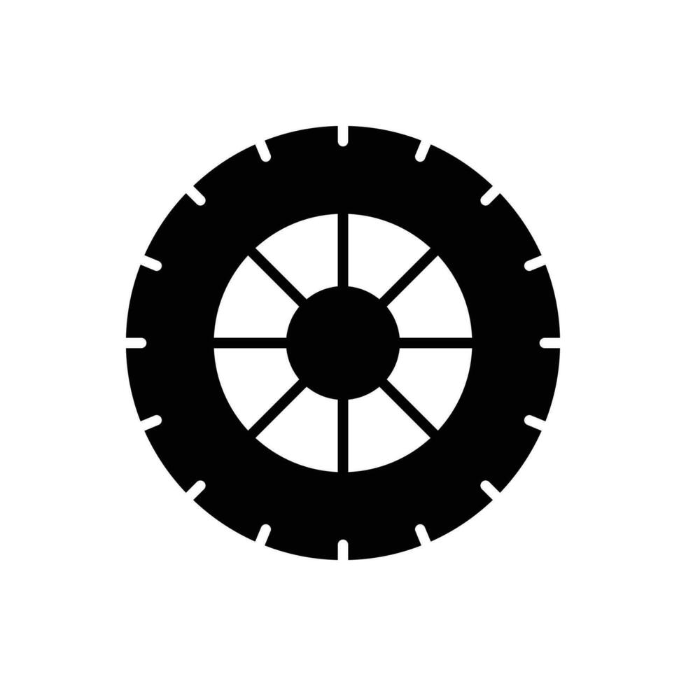 Wheel icon. solid icon vector