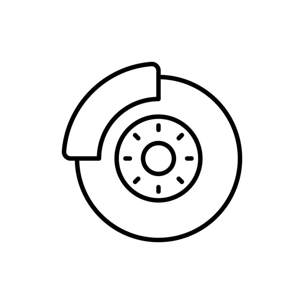 disc brake icon. outline icon vector