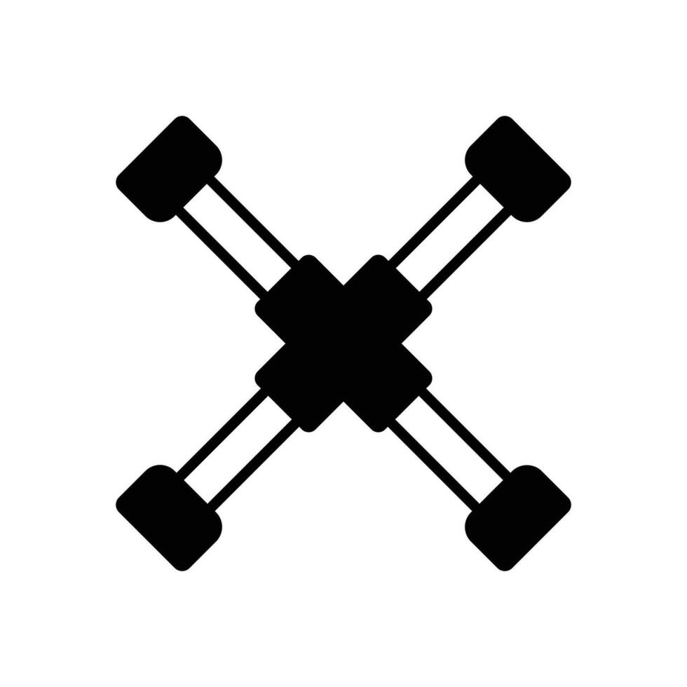 Cross Wrench icon. solid icon vector