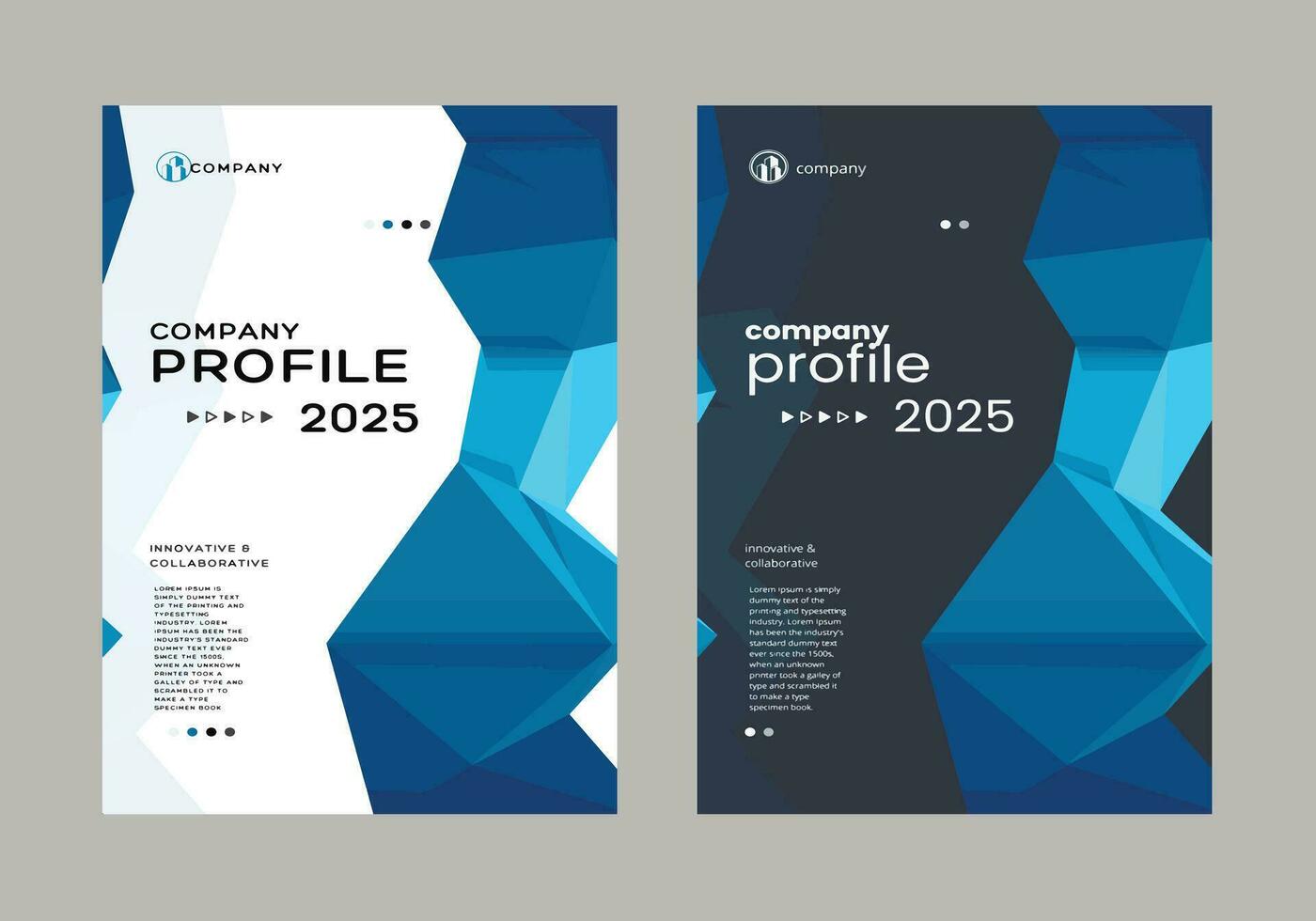 Professional Business Company Profile Vector Template. Flyer Mockup