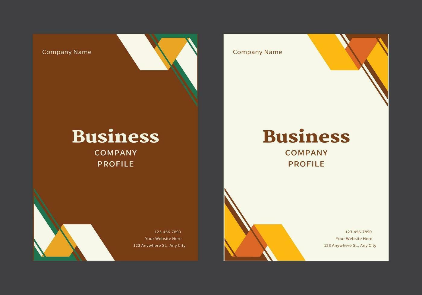 Professional Business Company Profile Vector Template. Flyer Mockup