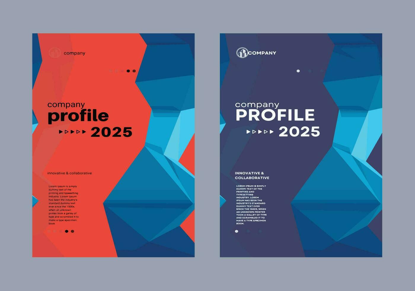 Professional Business Company Profile Vector Template. Flyer Mockup