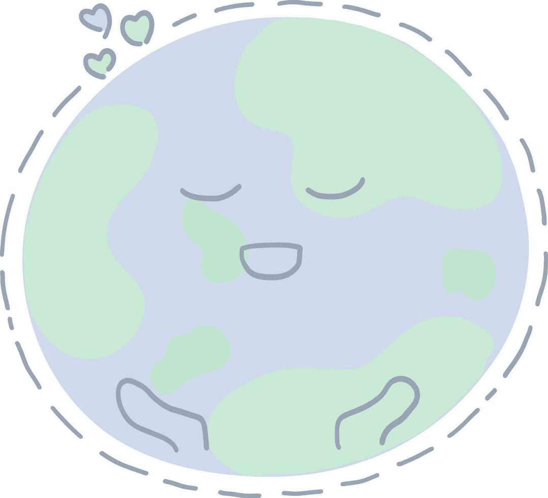 Cute Earth Planet Character, World Environment Day vector