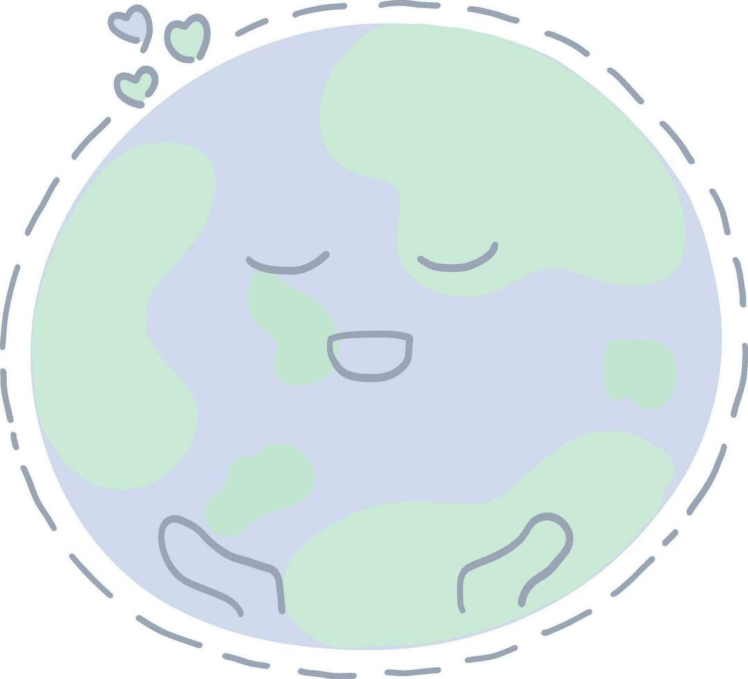 linda tierra planeta personaje, mundo ambiente día vector