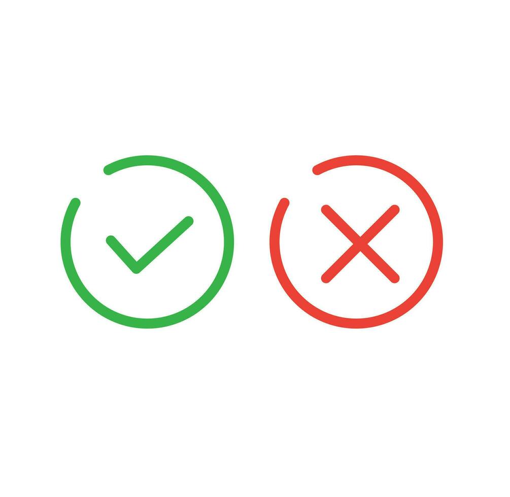 Thin line check mark icons vector symbol