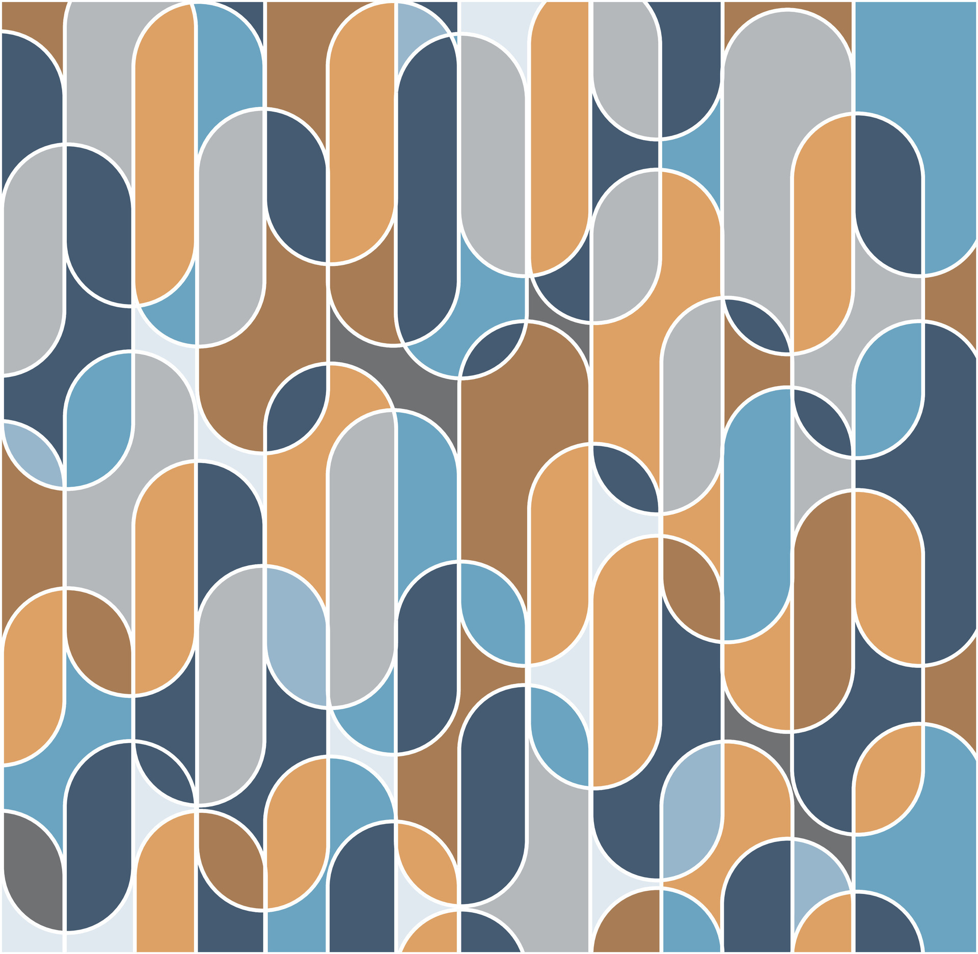 Trendy oval geometric shape seamless pattern in retro style vector background 34205024 Vector