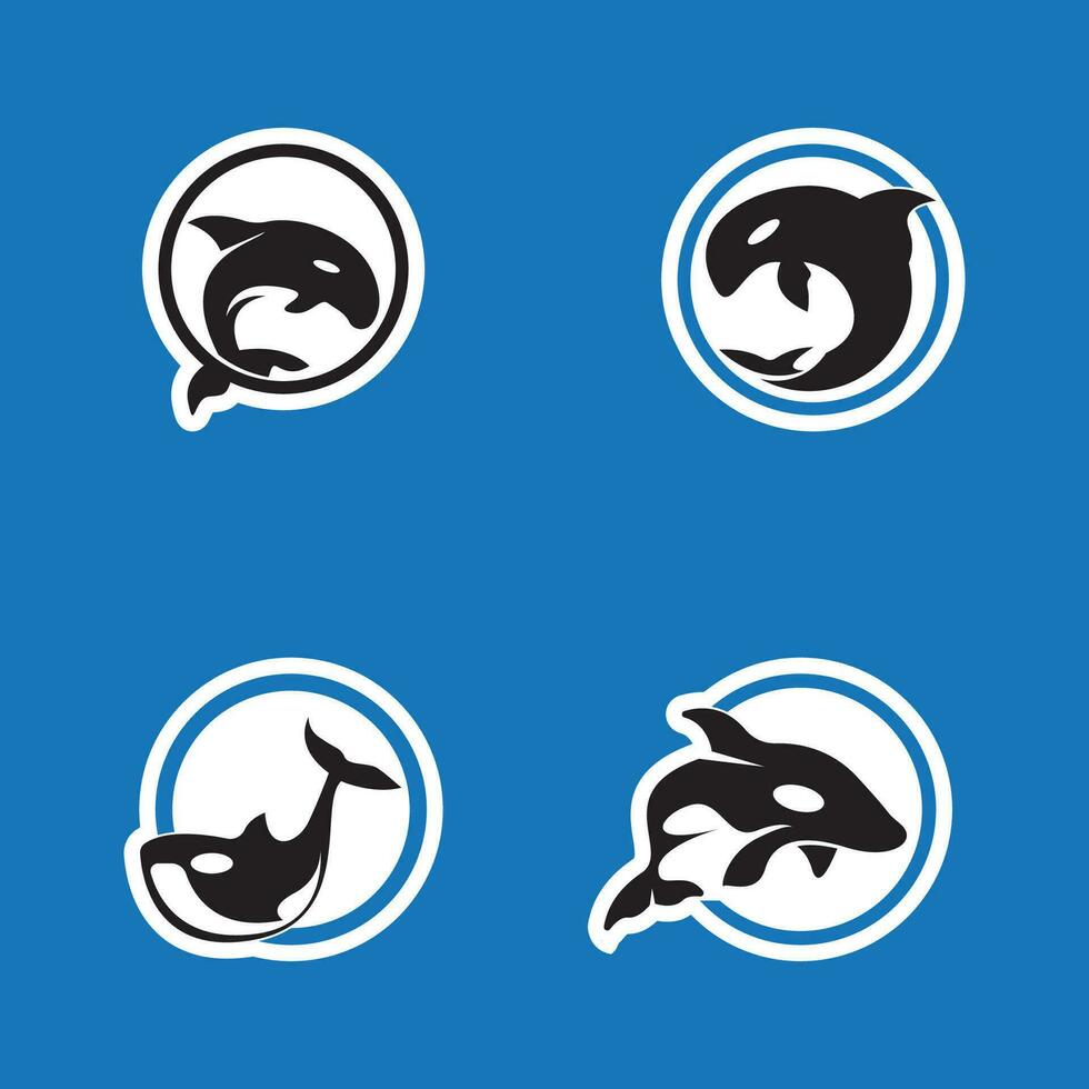 Orca icon and symbol vector template illustration