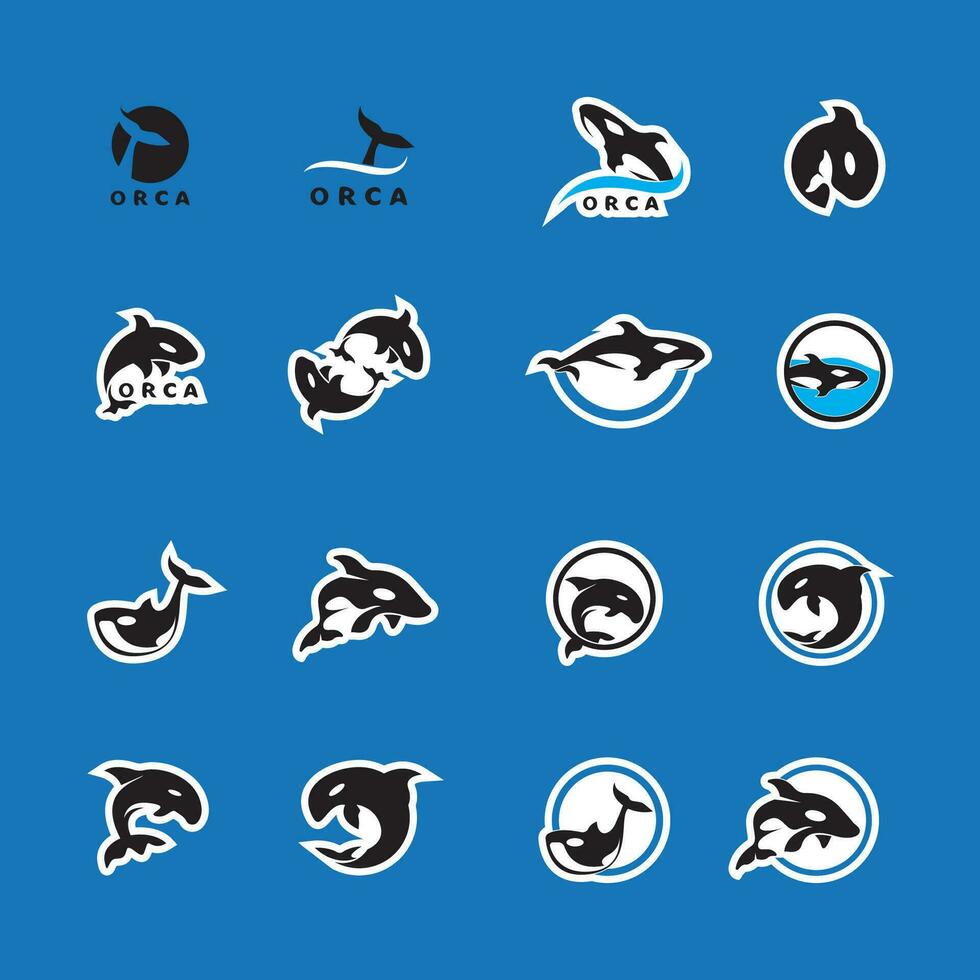 Orca icon and symbol vector template illustration