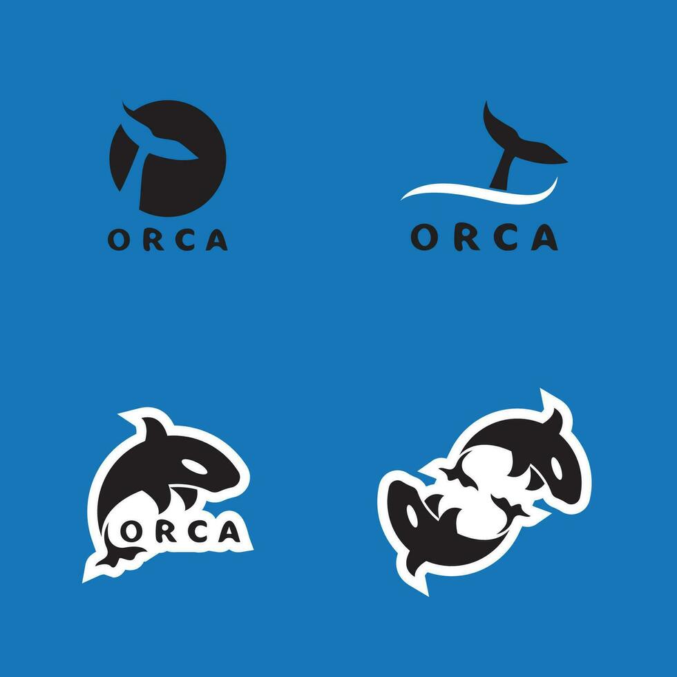 Orca icon and symbol vector template illustration
