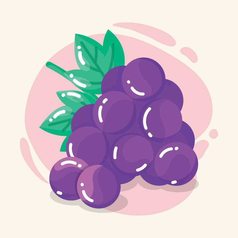 aislado uvas Fruta icono sano comida vector ilustración