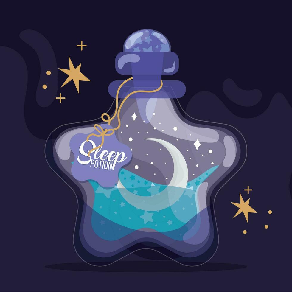 Isolated colored magical sleep potion elixir Vector illustration