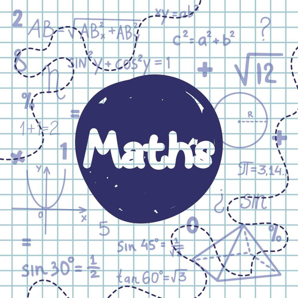 Cartoon math class concept background Vector illustration