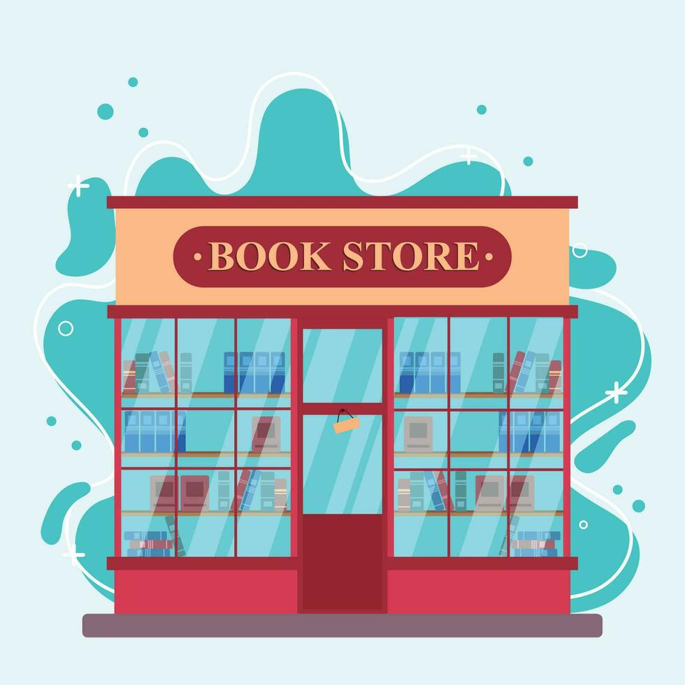 Isolated colored book store building sketch icon Vector illustration