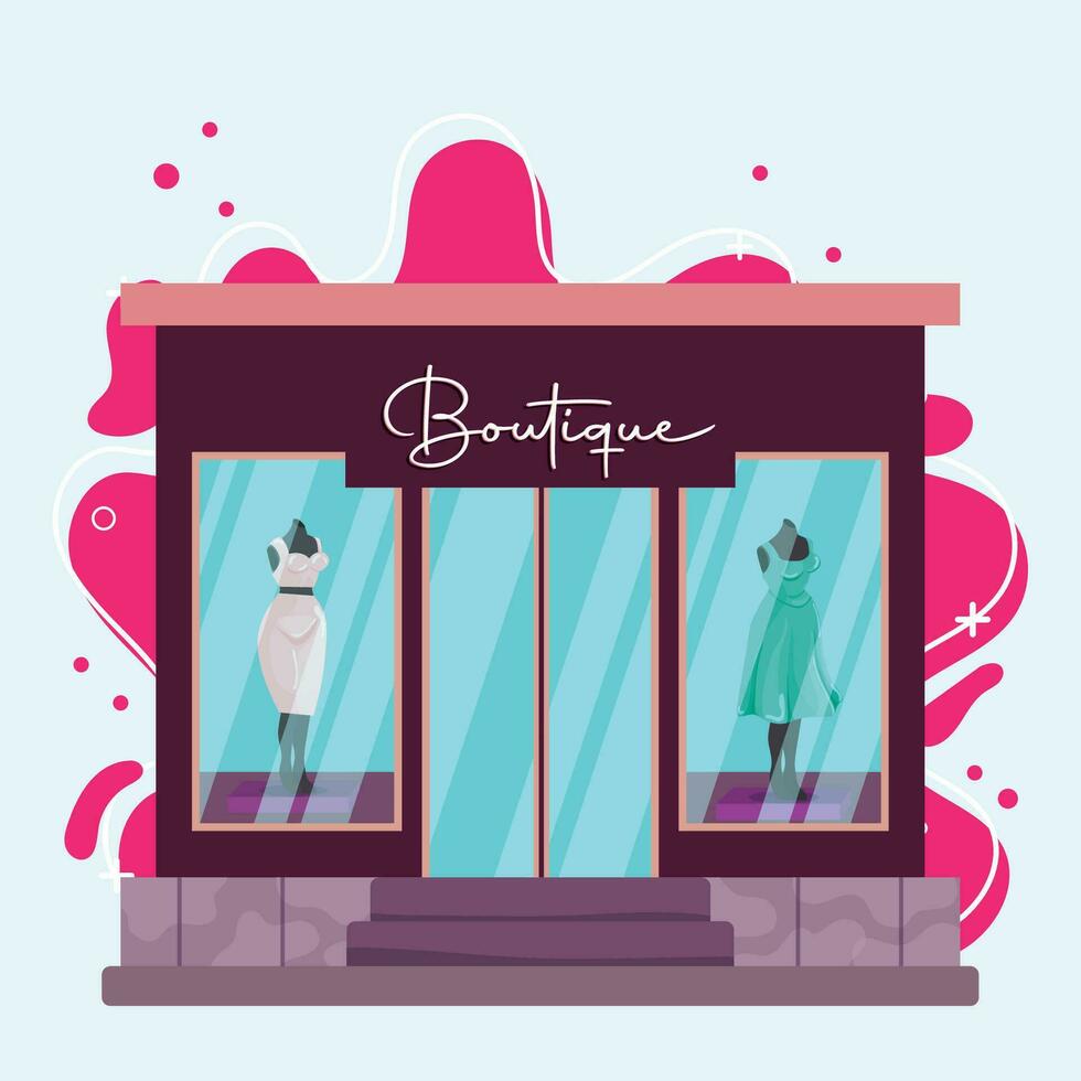 Isolated colored boutique shop building sketch icon Vector illustration