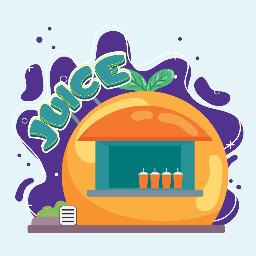 Isolated colored juice shop building sketch icon Vector illustration